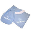 New Baby Boy Pacifier Blue Personalized Blanket and Bib Gift Set C06109